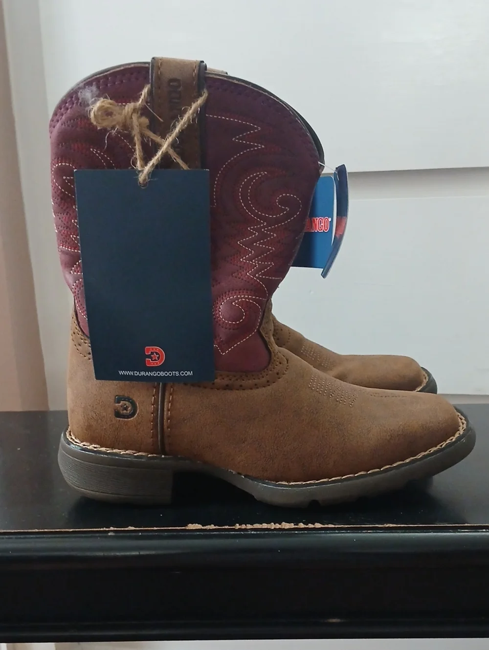 Durango Kids Brown and Burgundy Western Pull-On Boots